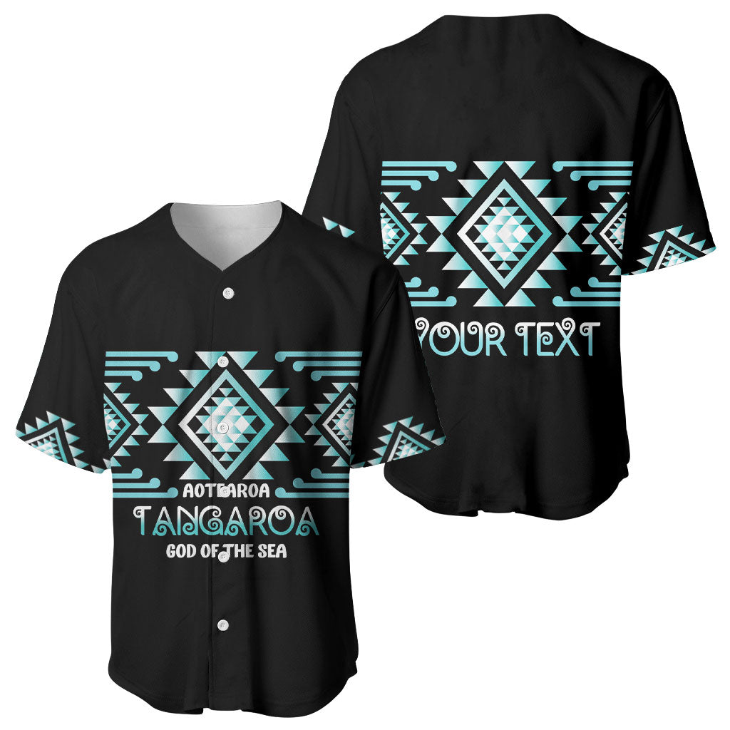 Aotearoa Atua Tangaroa Personalised Baseball Jersey Maori God Of The Sea Taniko Motifs