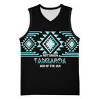 Aotearoa Atua Tangaroa Personalised Basketball Jersey Maori God Of The Sea Taniko Motifs