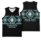 Aotearoa Atua Tangaroa Personalised Basketball Jersey Maori God Of The Sea Taniko Motifs
