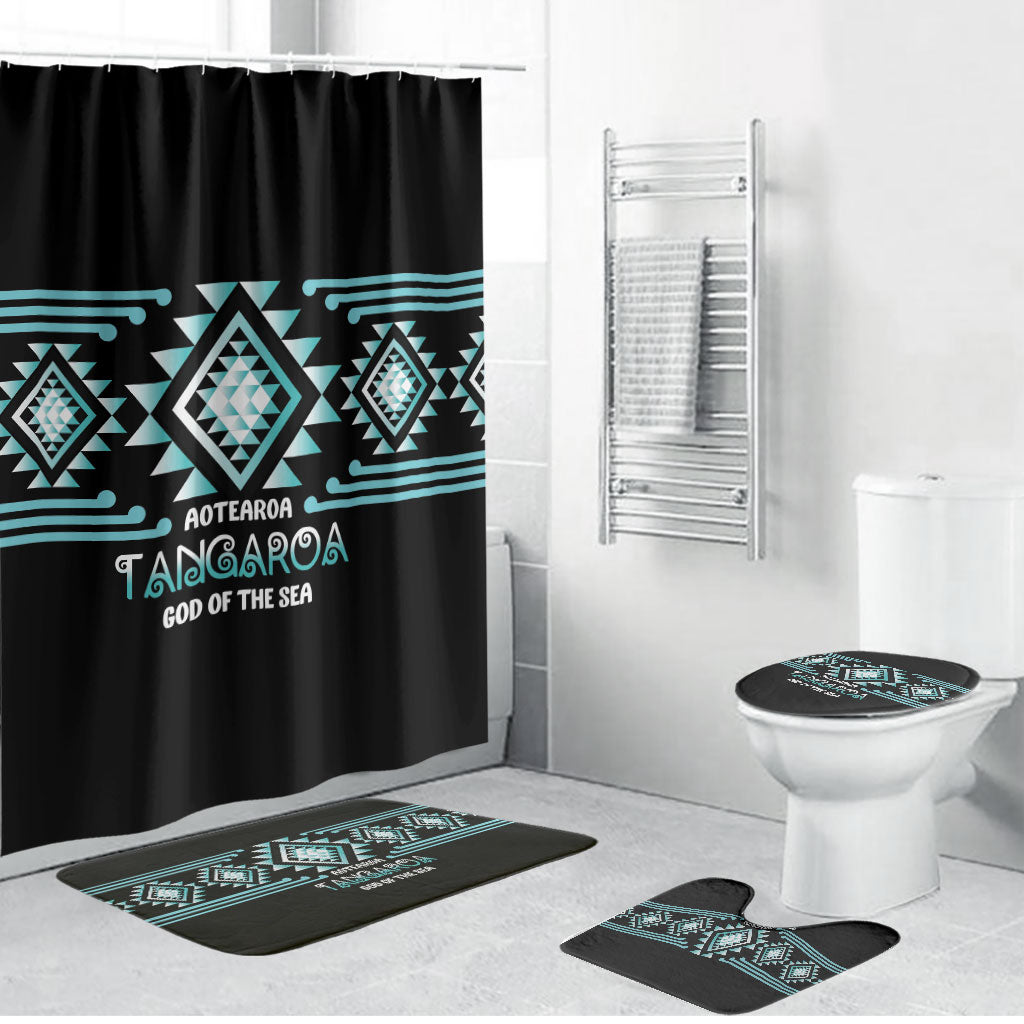 Aotearoa Atua Tangaroa Bathroom Set Maori God Of The Sea Taniko Motifs