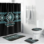 Aotearoa Atua Tangaroa Bathroom Set Maori God Of The Sea Taniko Motifs