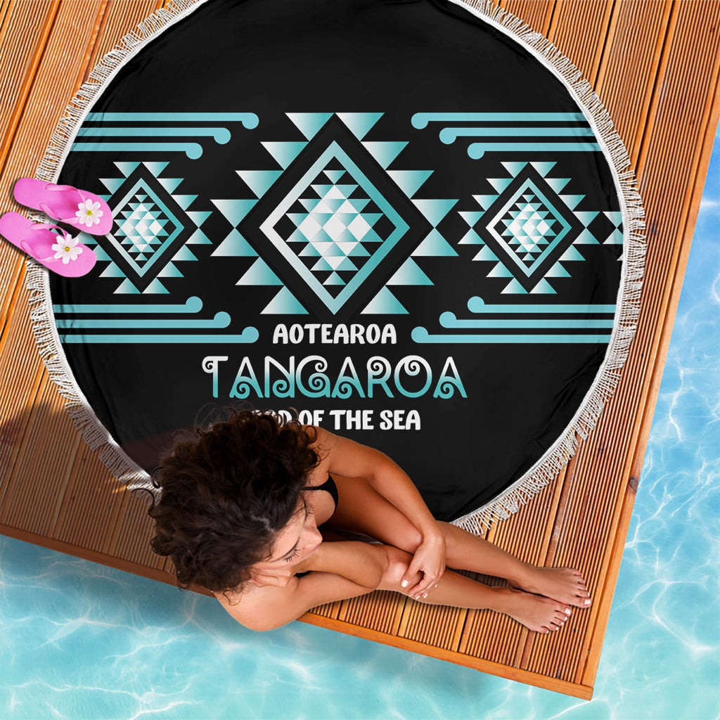 Aotearoa Atua Tangaroa Beach Blanket Maori God Of The Sea Taniko Motifs