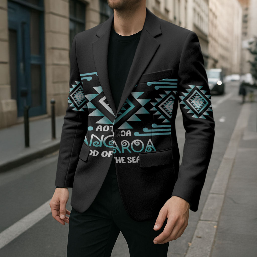 Aotearoa Atua Tangaroa Personalised Blazer Maori God Of The Sea Taniko Motifs