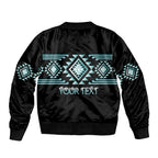 Aotearoa Atua Tangaroa Personalised Bomber Jacket Maori God Of The Sea Taniko Motifs
