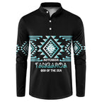 Aotearoa Atua Tangaroa Personalised Button Sweatshirt Maori God Of The Sea Taniko Motifs