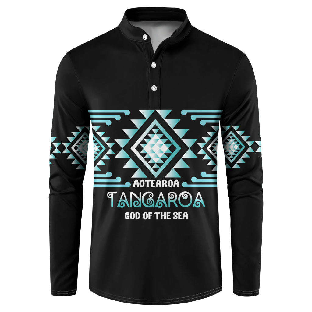 Aotearoa Atua Tangaroa Personalised Button Sweatshirt Maori God Of The Sea Taniko Motifs