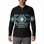 Aotearoa Atua Tangaroa Personalised Button Sweatshirt Maori God Of The Sea Taniko Motifs