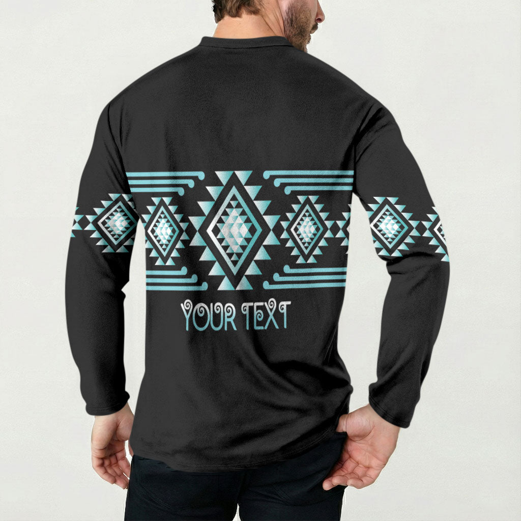 Aotearoa Atua Tangaroa Personalised Button Sweatshirt Maori God Of The Sea Taniko Motifs