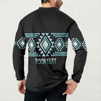 Aotearoa Atua Tangaroa Personalised Button Sweatshirt Maori God Of The Sea Taniko Motifs
