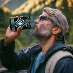 Aotearoa Atua Tangaroa Personalised 4 in 1 Can Cooler Tumbler Maori God Of The Sea Taniko Motifs