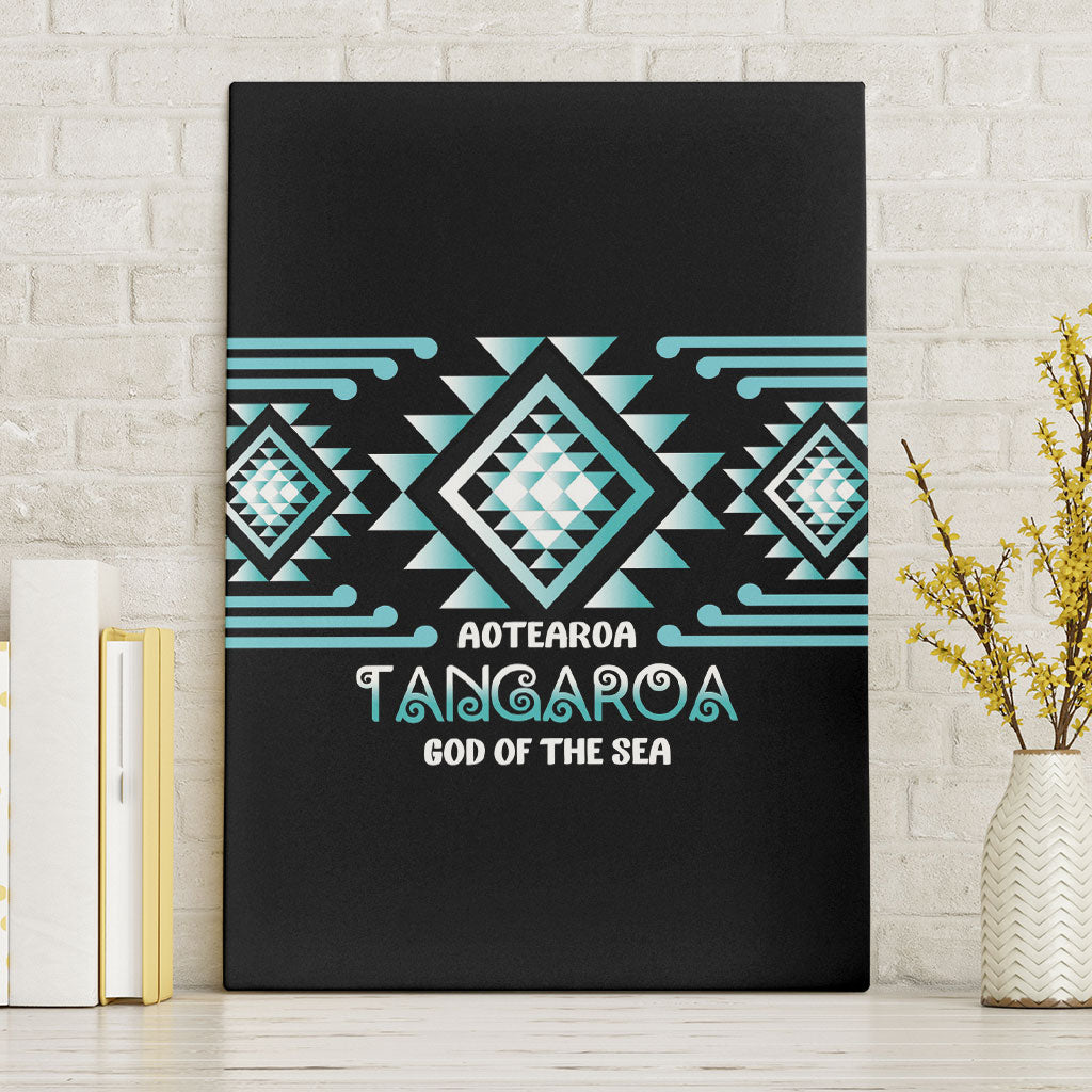 Aotearoa Atua Tangaroa Canvas Wall Art Maori God Of The Sea Taniko Motifs