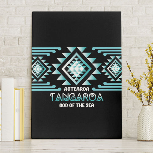 Aotearoa Atua Tangaroa Canvas Wall Art Maori God Of The Sea Taniko Motifs