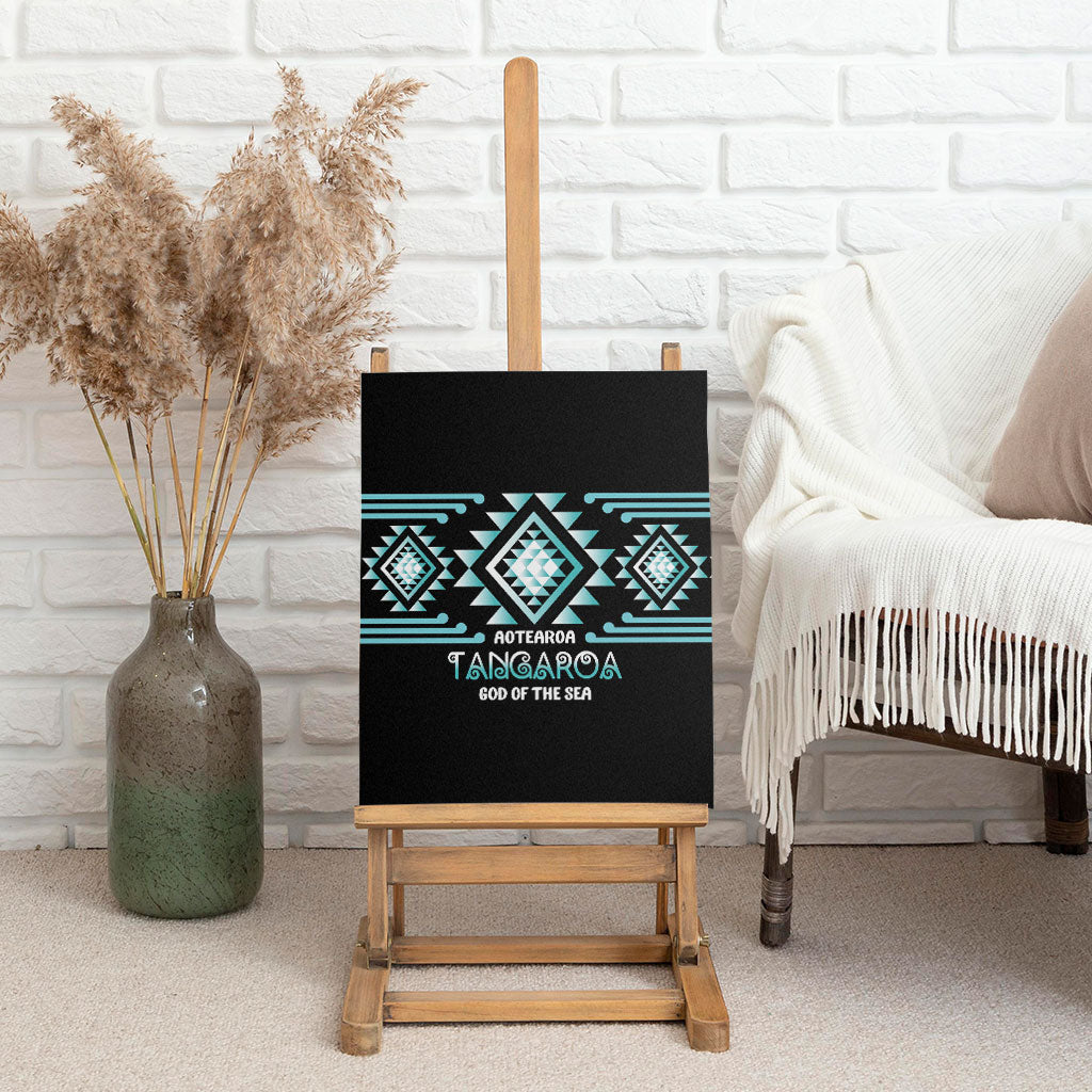 Aotearoa Atua Tangaroa Canvas Wall Art Maori God Of The Sea Taniko Motifs