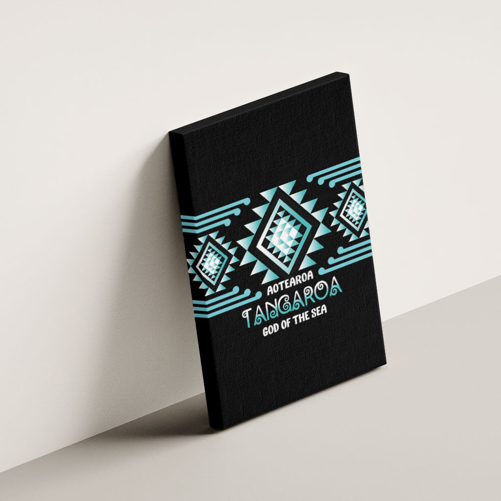 Aotearoa Atua Tangaroa Canvas Wall Art Maori God Of The Sea Taniko Motifs