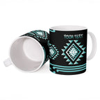 Aotearoa Atua Tangaroa Personalised Ceramic Mug Maori God Of The Sea Taniko Motifs