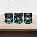 Aotearoa Atua Tangaroa Personalised Ceramic Mug Maori God Of The Sea Taniko Motifs