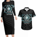 Aotearoa Atua Tangaroa Personalised Couples Matching Long Sleeve Bodycon Dress and Hawaiian Shirt Maori God Of The Sea Taniko Motifs
