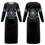 Aotearoa Atua Tangaroa Personalised Couples Matching Long Sleeve Bodycon Dress and Hawaiian Shirt Maori God Of The Sea Taniko Motifs