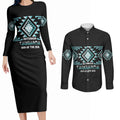 Aotearoa Atua Tangaroa Personalised Couples Matching Long Sleeve Bodycon Dress and Long Sleeve Button Shirt Maori God Of The Sea Taniko Motifs