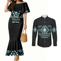 Aotearoa Atua Tangaroa Personalised Couples Matching Mermaid Dress and Long Sleeve Button Shirt Maori God Of The Sea Taniko Motifs