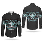 Aotearoa Atua Tangaroa Personalised Couples Matching Off Shoulder Maxi Dress and Long Sleeve Button Shirt Maori God Of The Sea Taniko Motifs
