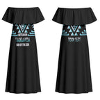 Aotearoa Atua Tangaroa Personalised Couples Matching Off Shoulder Maxi Dress and Long Sleeve Button Shirt Maori God Of The Sea Taniko Motifs