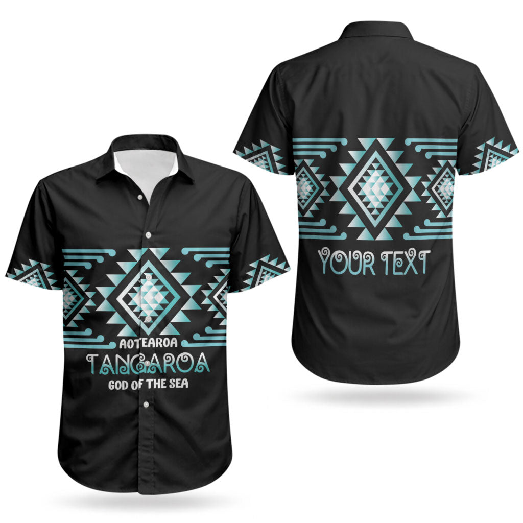 Aotearoa Atua Tangaroa Personalised Couples Matching Puletasi and Hawaiian Shirt Maori God Of The Sea Taniko Motifs