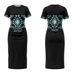 Aotearoa Atua Tangaroa Personalised Couples Matching Short Sleeve Bodycon Dress and Long Sleeve Button Shirt Maori God Of The Sea Taniko Motifs