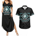 Aotearoa Atua Tangaroa Personalised Couples Matching Summer Maxi Dress and Hawaiian Shirt Maori God Of The Sea Taniko Motifs