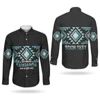 Aotearoa Atua Tangaroa Personalised Couples Matching Summer Maxi Dress and Long Sleeve Button Shirt Maori God Of The Sea Taniko Motifs