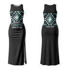 Aotearoa Atua Tangaroa Personalised Couples Matching Tank Maxi Dress and Hawaiian Shirt Maori God Of The Sea Taniko Motifs