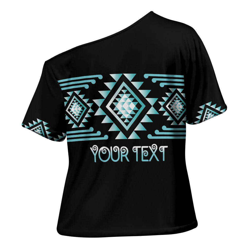 Aotearoa Atua Tangaroa Personalised Cross Shoulder Shirt Maori God Of The Sea Taniko Motifs