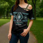 Aotearoa Atua Tangaroa Personalised Cross Shoulder Shirt Maori God Of The Sea Taniko Motifs