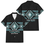 Aotearoa Atua Tangaroa Personalised Family Matching Off Shoulder Short Dress and Hawaiian Shirt Maori God Of The Sea Taniko Motifs