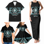 Aotearoa Atua Tangaroa Personalised Family Matching Tank Maxi Dress and Hawaiian Shirt Maori God Of The Sea Taniko Motifs