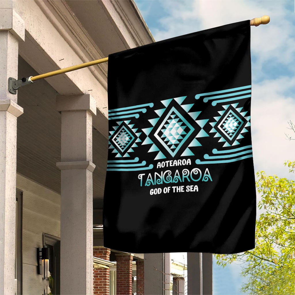 Aotearoa Atua Tangaroa Garden Flag Maori God Of The Sea Taniko Motifs