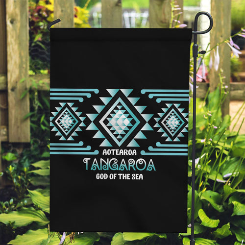 Aotearoa Atua Tangaroa Garden Flag Maori God Of The Sea Taniko Motifs