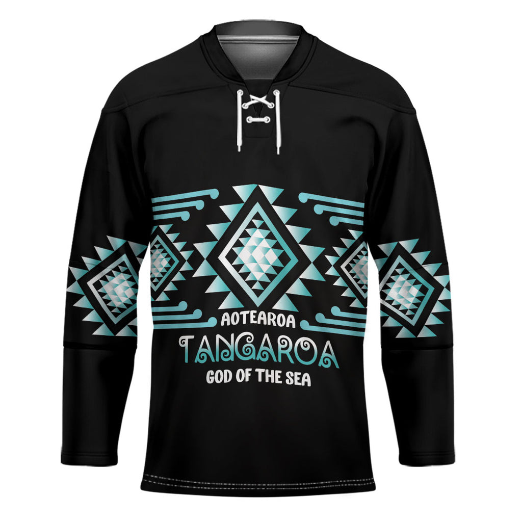 Aotearoa Atua Tangaroa Personalised Hockey Jersey Maori God Of The Sea Taniko Motifs