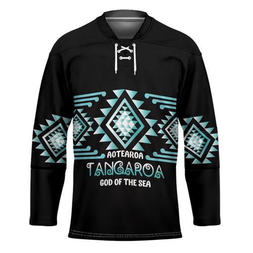 Aotearoa Atua Tangaroa Personalised Hockey Jersey Maori God Of The Sea Taniko Motifs