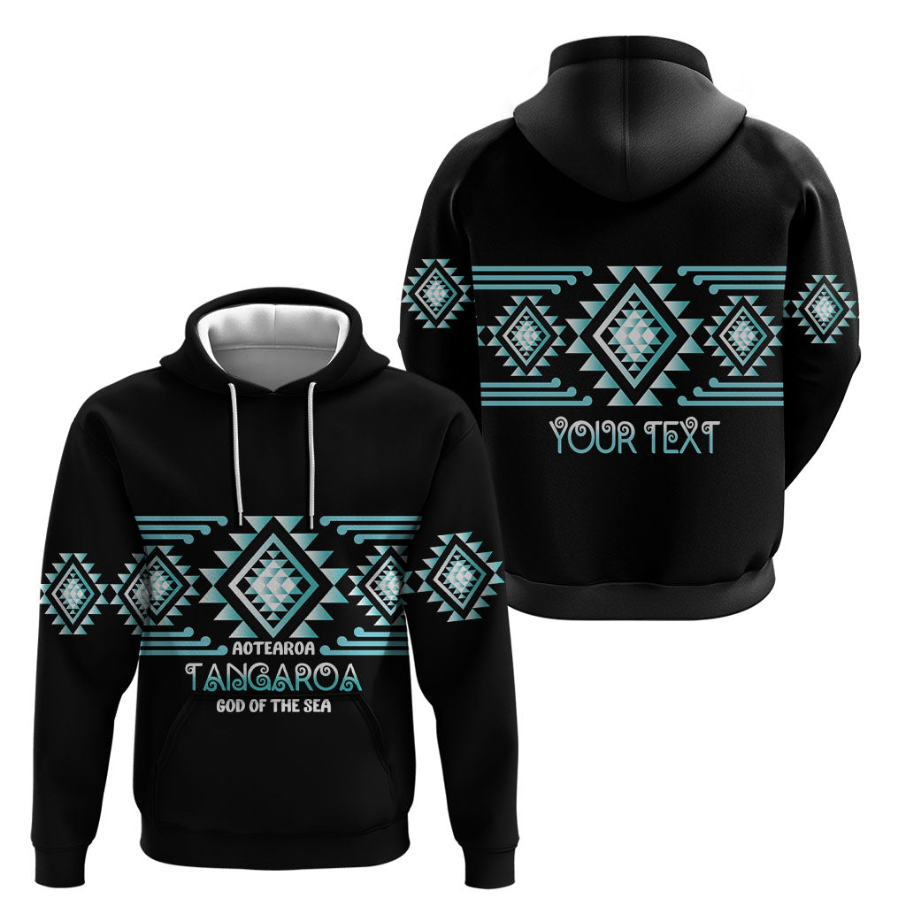 Aotearoa Atua Tangaroa Personalised Hoodie Maori God Of The Sea Taniko Motifs