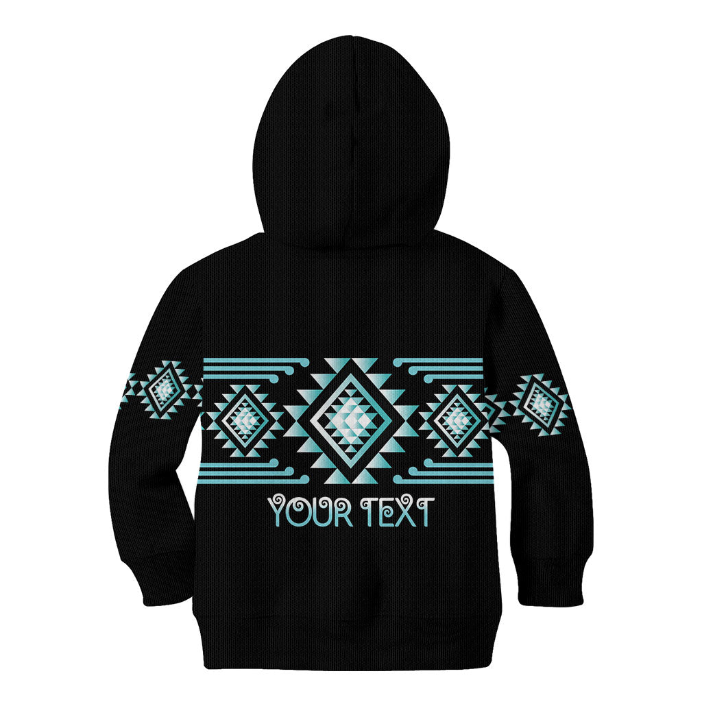 Aotearoa Atua Tangaroa Personalised Kid Hoodie Maori God Of The Sea Taniko Motifs