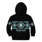 Aotearoa Atua Tangaroa Personalised Kid Hoodie Maori God Of The Sea Taniko Motifs