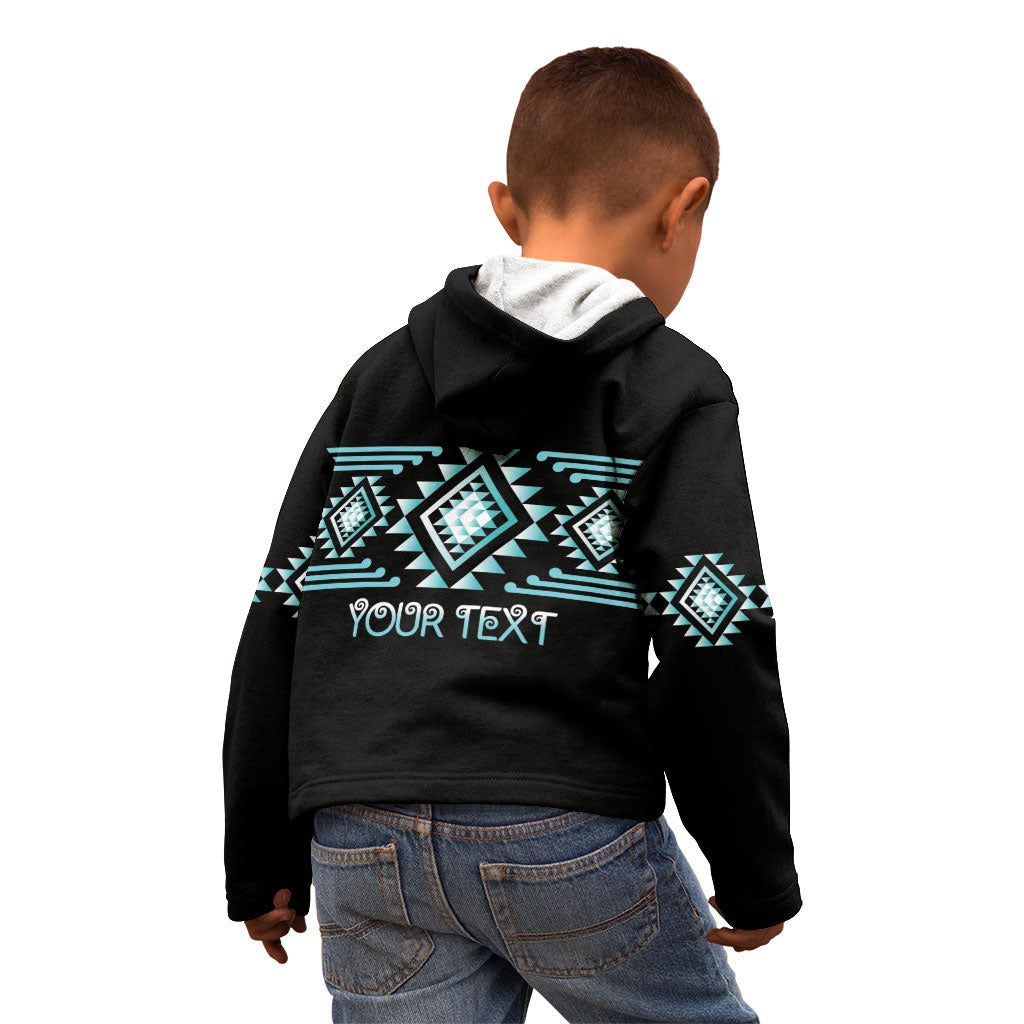 Aotearoa Atua Tangaroa Personalised Kid Hoodie Maori God Of The Sea Taniko Motifs