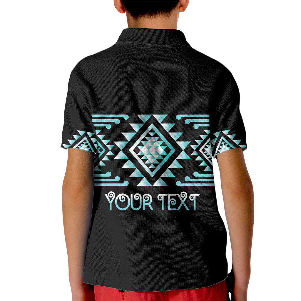 Aotearoa Atua Tangaroa Personalised Kid Polo Shirt Maori God Of The Sea Taniko Motifs