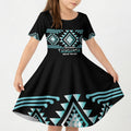 Aotearoa Atua Tangaroa Personalised Kid Short Sleeve Dress Maori God Of The Sea Taniko Motifs