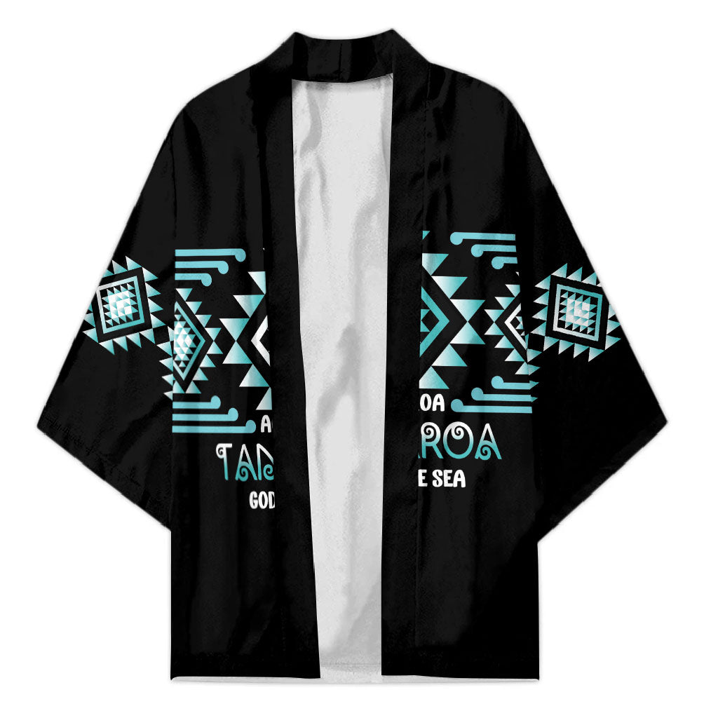 Aotearoa Atua Tangaroa Personalised Kimono Maori God Of The Sea Taniko Motifs