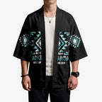 Aotearoa Atua Tangaroa Personalised Kimono Maori God Of The Sea Taniko Motifs