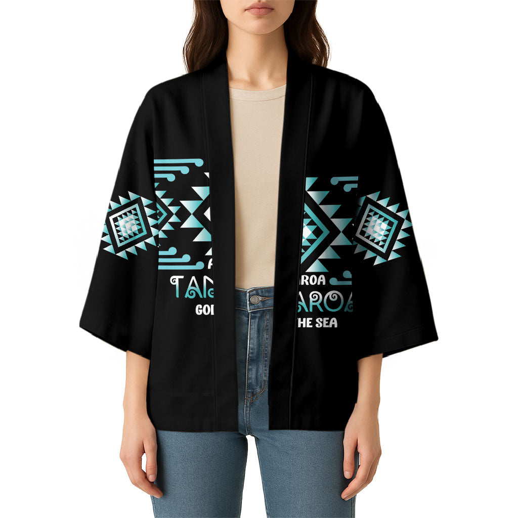 Aotearoa Atua Tangaroa Personalised Kimono Maori God Of The Sea Taniko Motifs