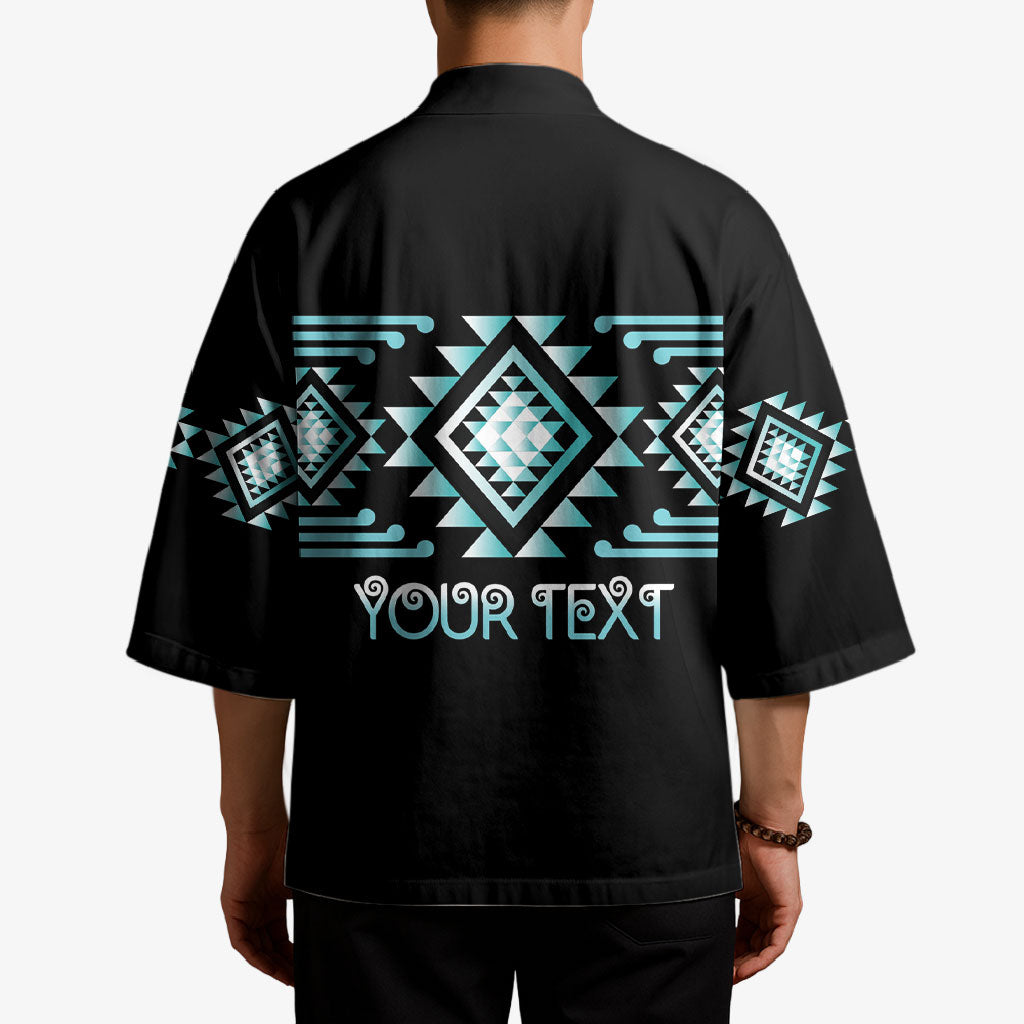 Aotearoa Atua Tangaroa Personalised Kimono Maori God Of The Sea Taniko Motifs