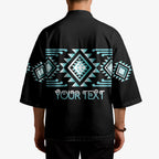 Aotearoa Atua Tangaroa Personalised Kimono Maori God Of The Sea Taniko Motifs